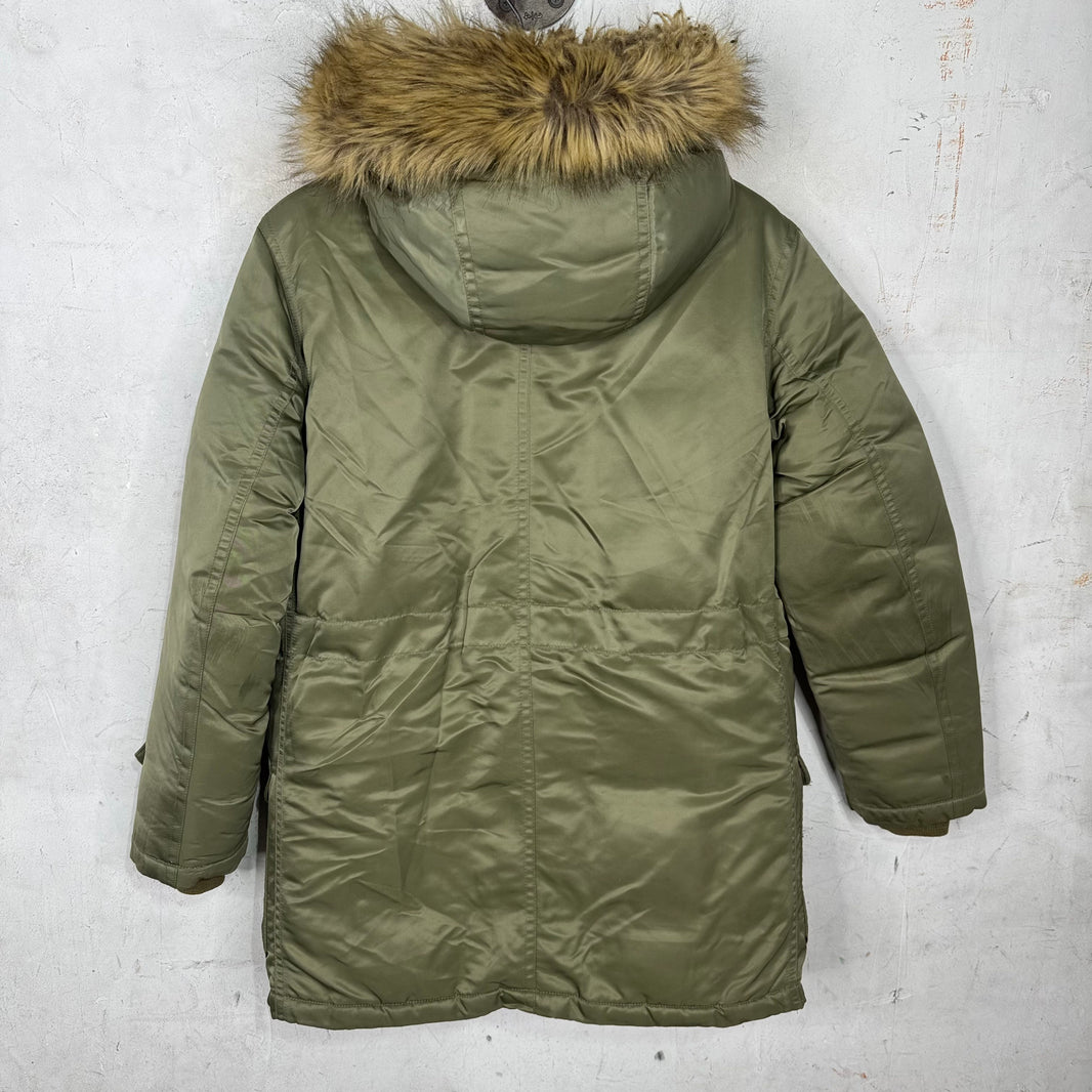 RRL Faux Fur Hooded Nylon Parka Jacket