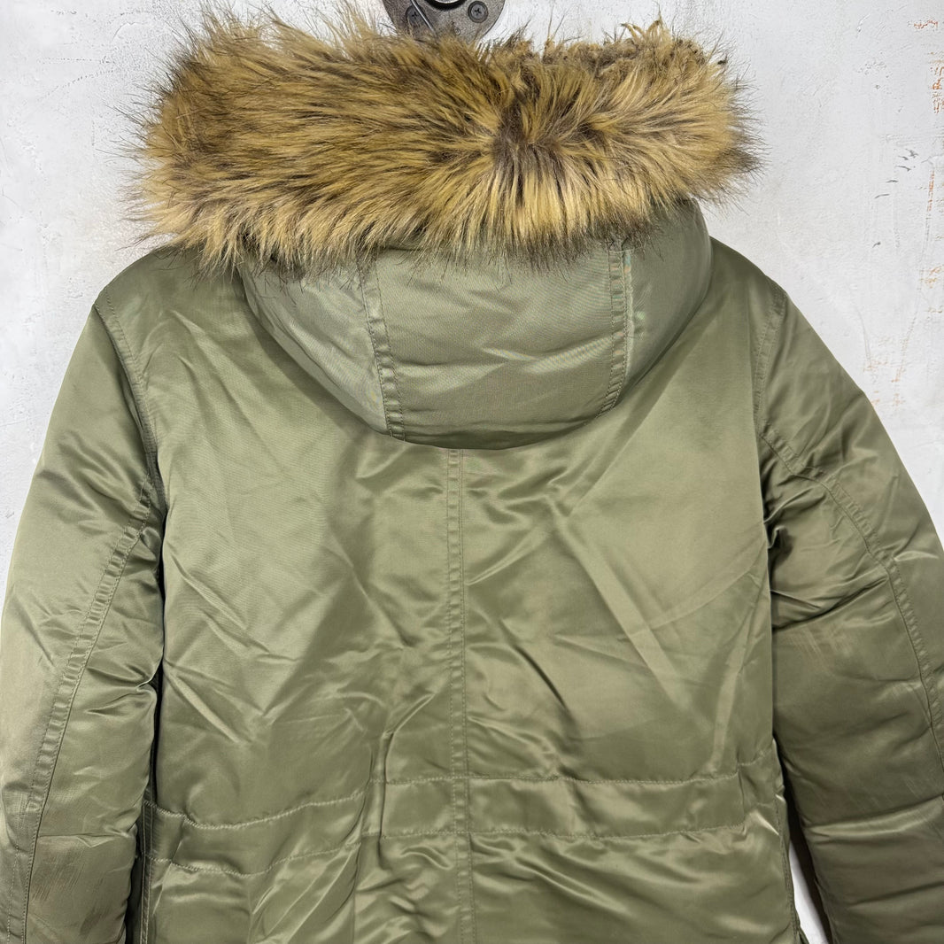 RRL Faux Fur Hooded Nylon Parka Jacket