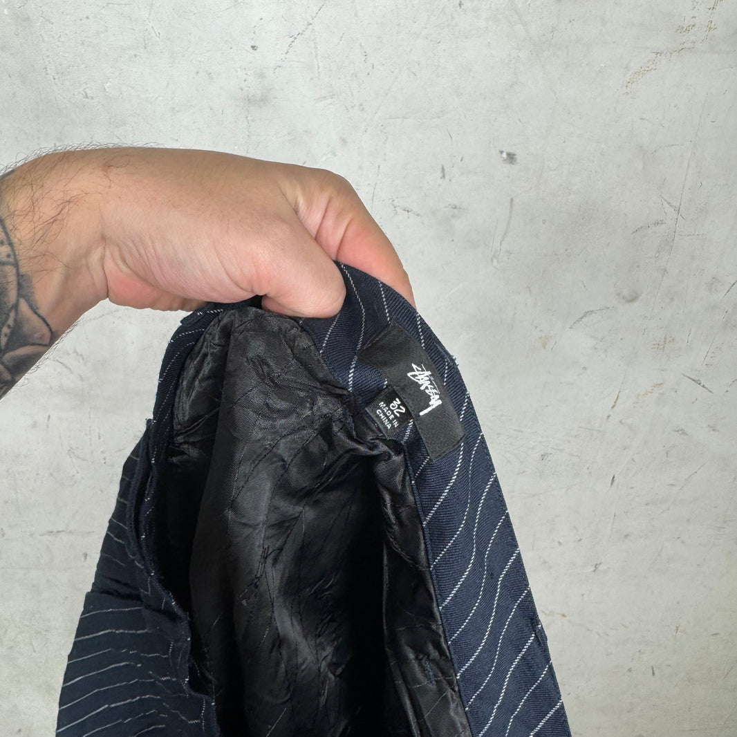 Stussy Wrinkled Pinstripe Baggy Trouser Shorts