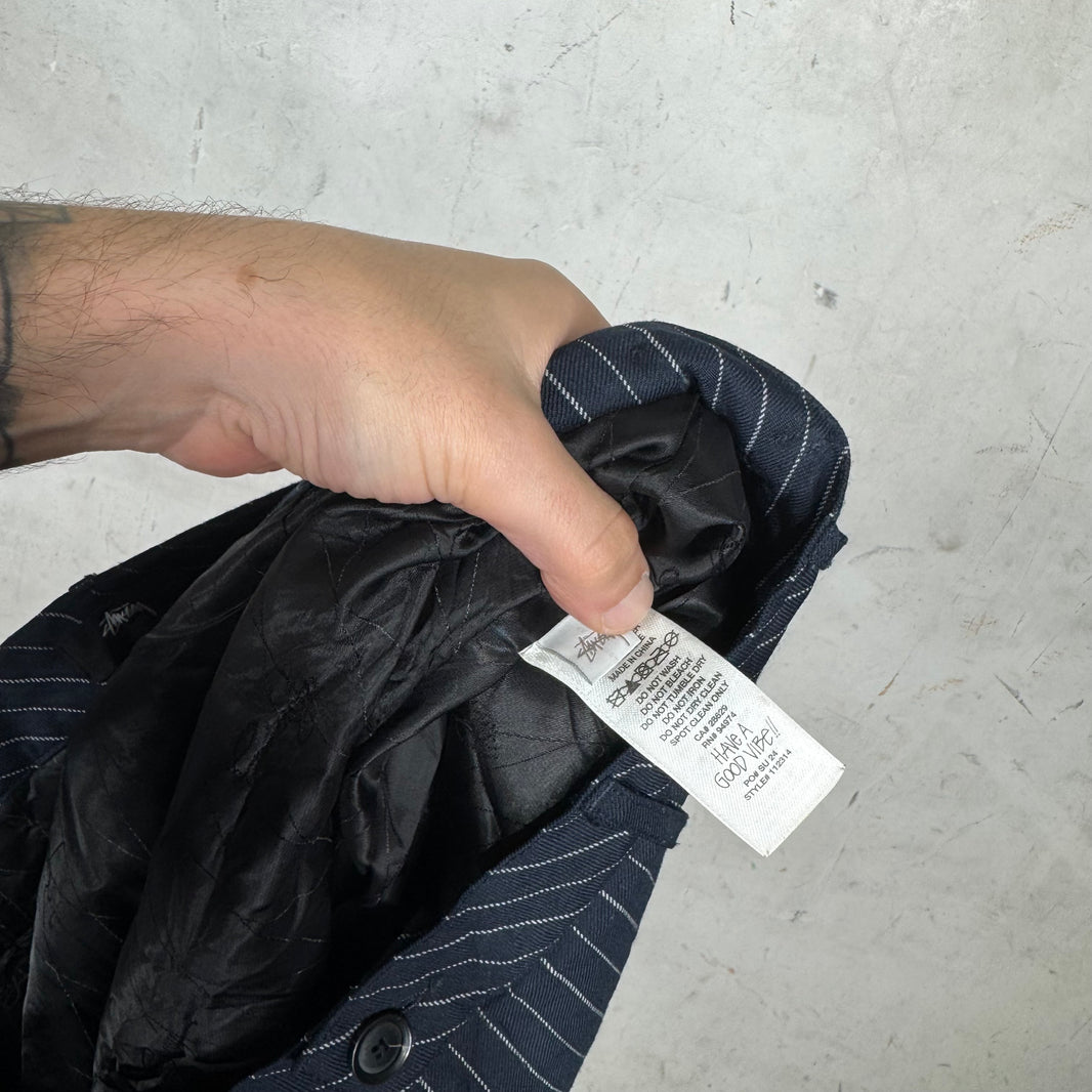 Stussy Wrinkled Pinstripe Baggy Trouser Shorts