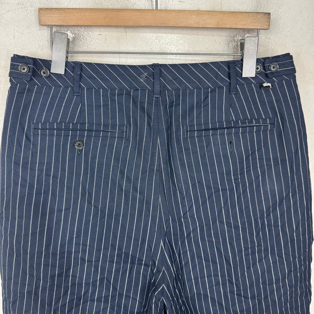 Stussy Wrinkled Pinstripe Baggy Trouser Shorts