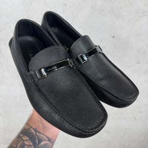 Prada Saffiano Leather Driving Loafers