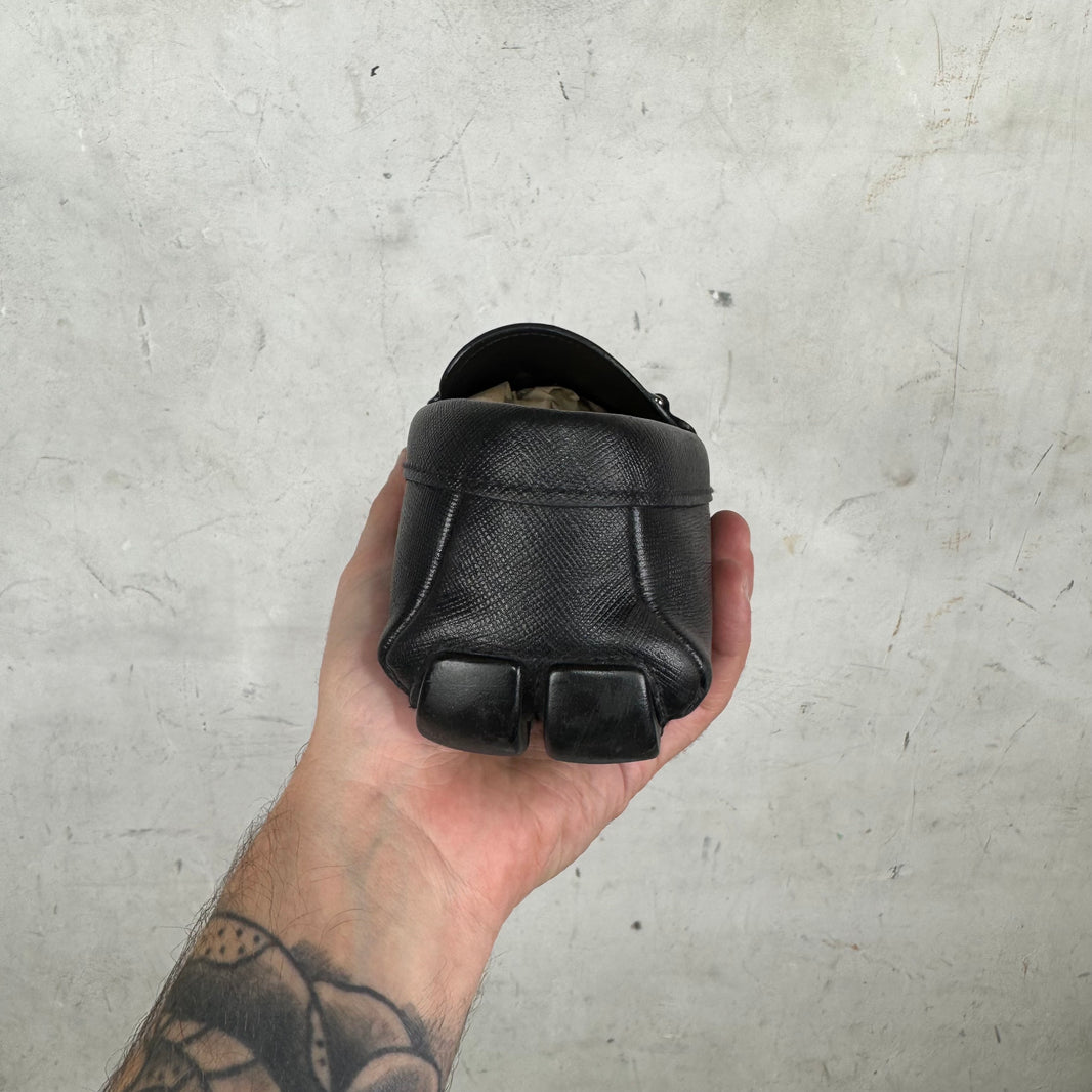 Prada Saffiano Leather Driving Loafers