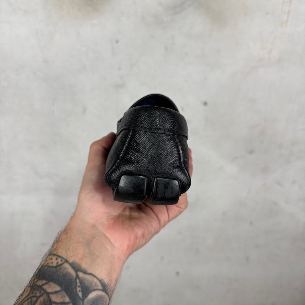 Prada Saffiano Leather Driving Loafers