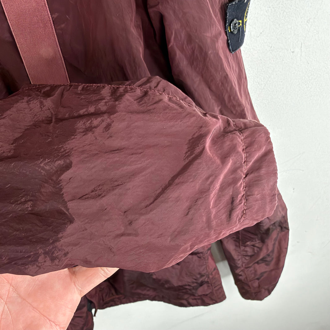 Stone Island Maroon Nylon Track Jacket