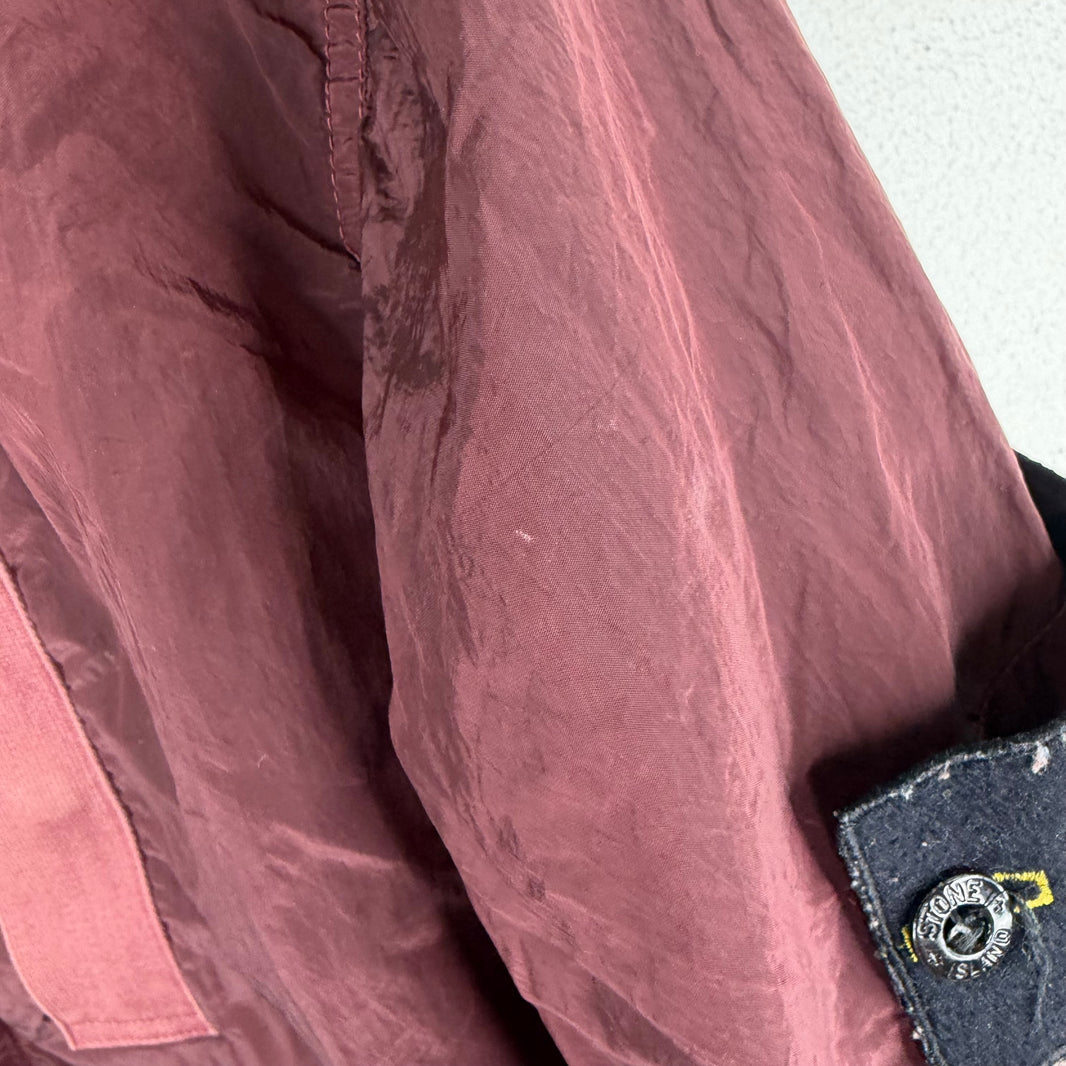Stone Island Maroon Nylon Track Jacket