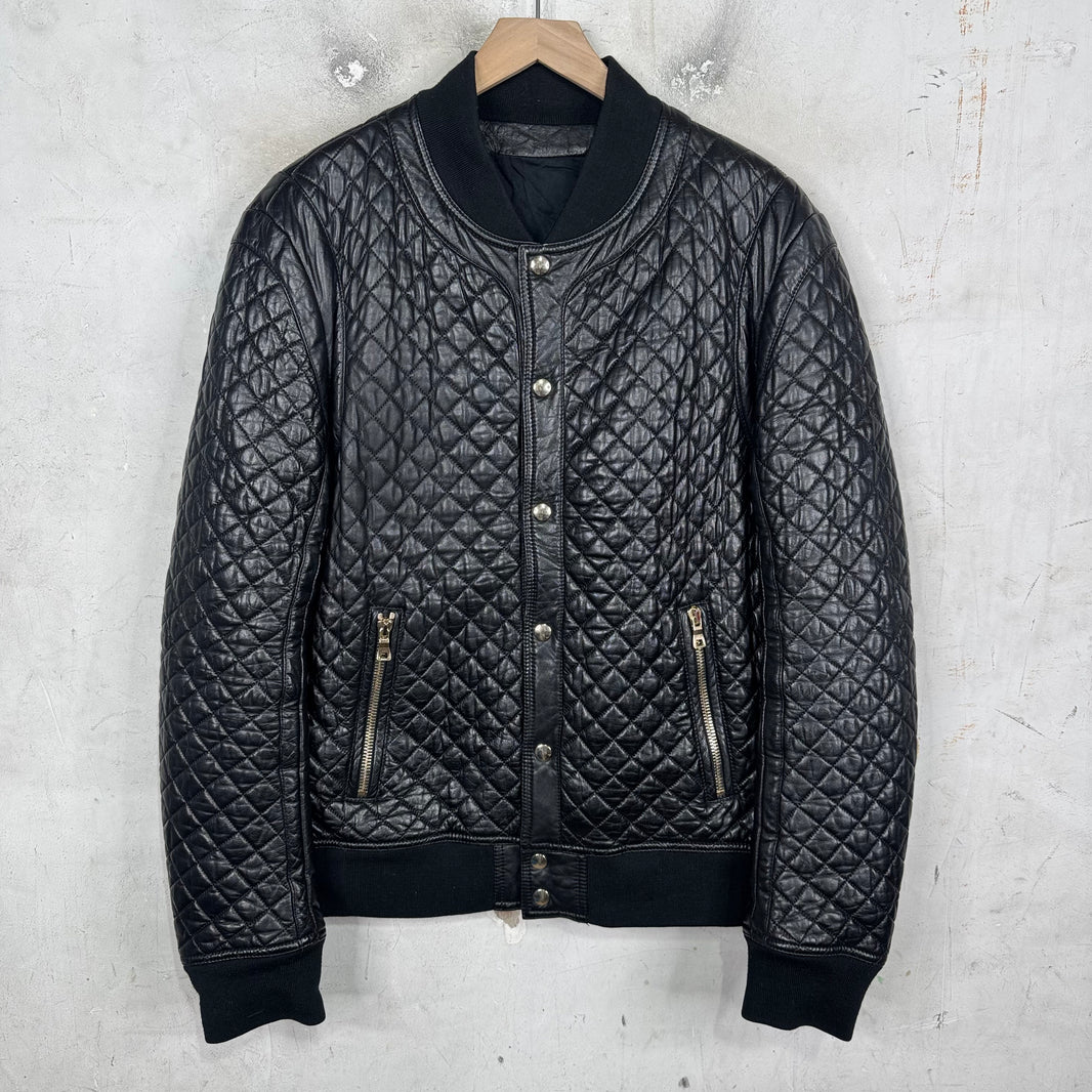 Balmain Quilted Leather Teddy Jacket