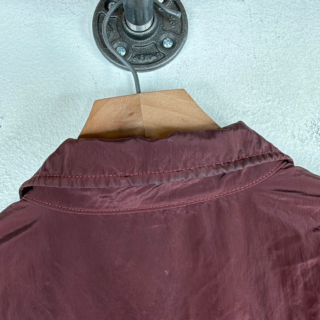 Stone Island Maroon Nylon Track Jacket