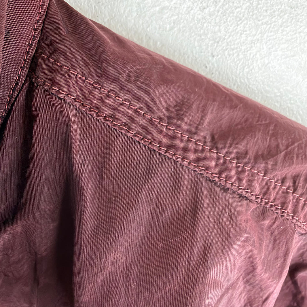Stone Island Maroon Nylon Track Jacket