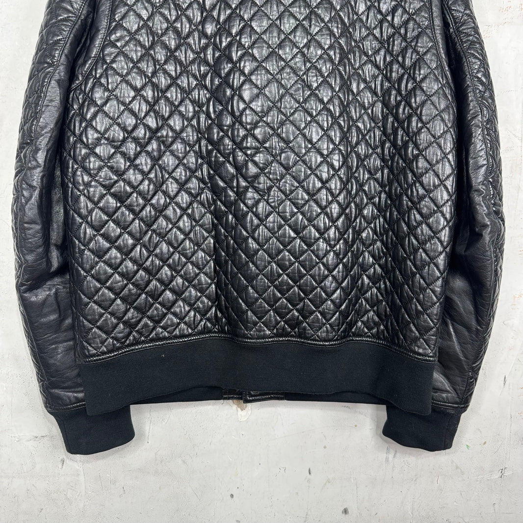 Balmain Quilted Leather Teddy Jacket