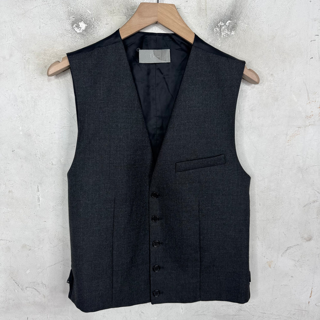 Dior Hedi Era Grey Wool Suiting Vest