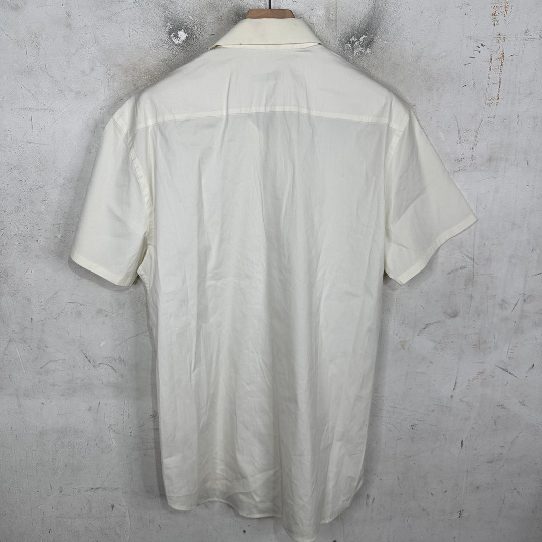 Prada White Short Sleeve Button Up