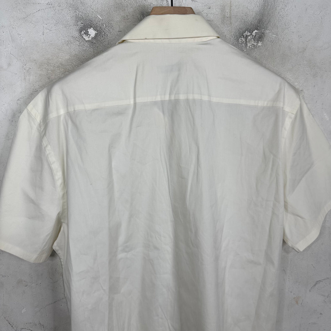 Prada White Short Sleeve Button Up