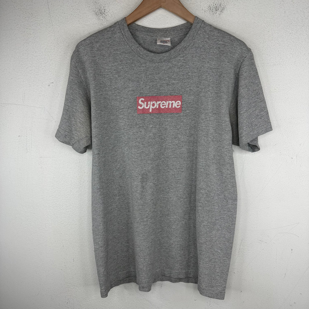Supreme Gray/Red Box Logo T-Shirt