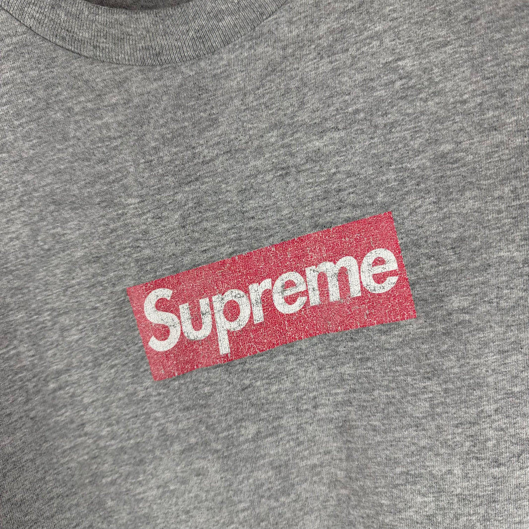 Supreme Gray/Red Box Logo T-Shirt