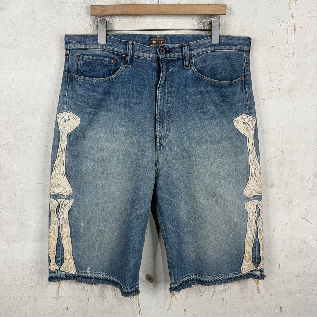 Kapital Blue Bone Shorts
