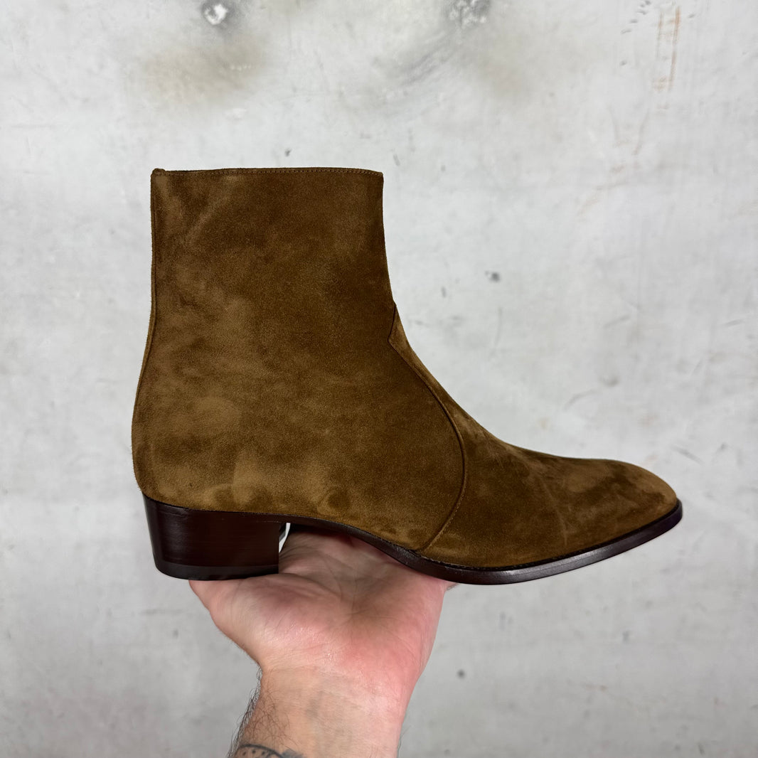 Saint Laurent Brown Suede Wyatt Boots