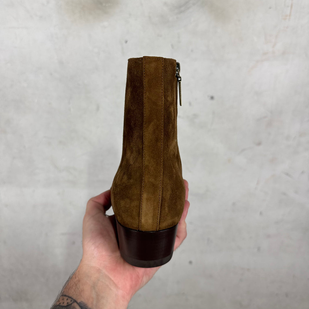 Saint Laurent Brown Suede Wyatt Boots