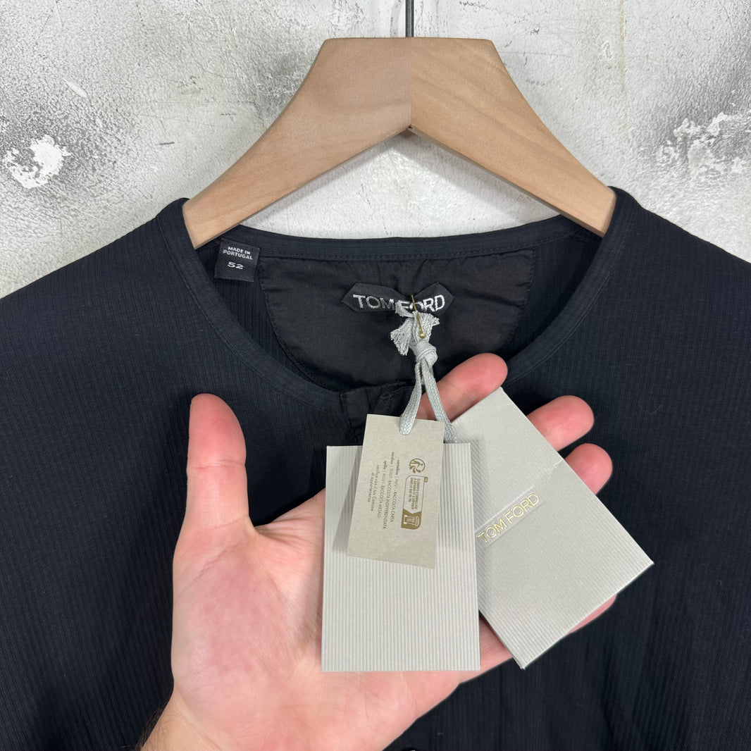 Tom Ford Black Henley LS Shirt