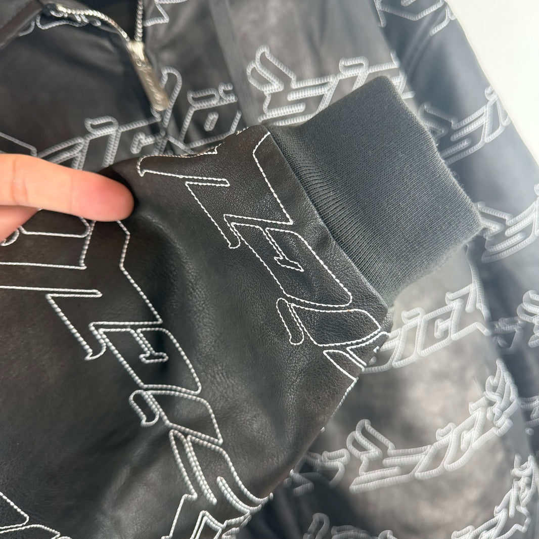 Sicko Faux Leather Logo Jacket
