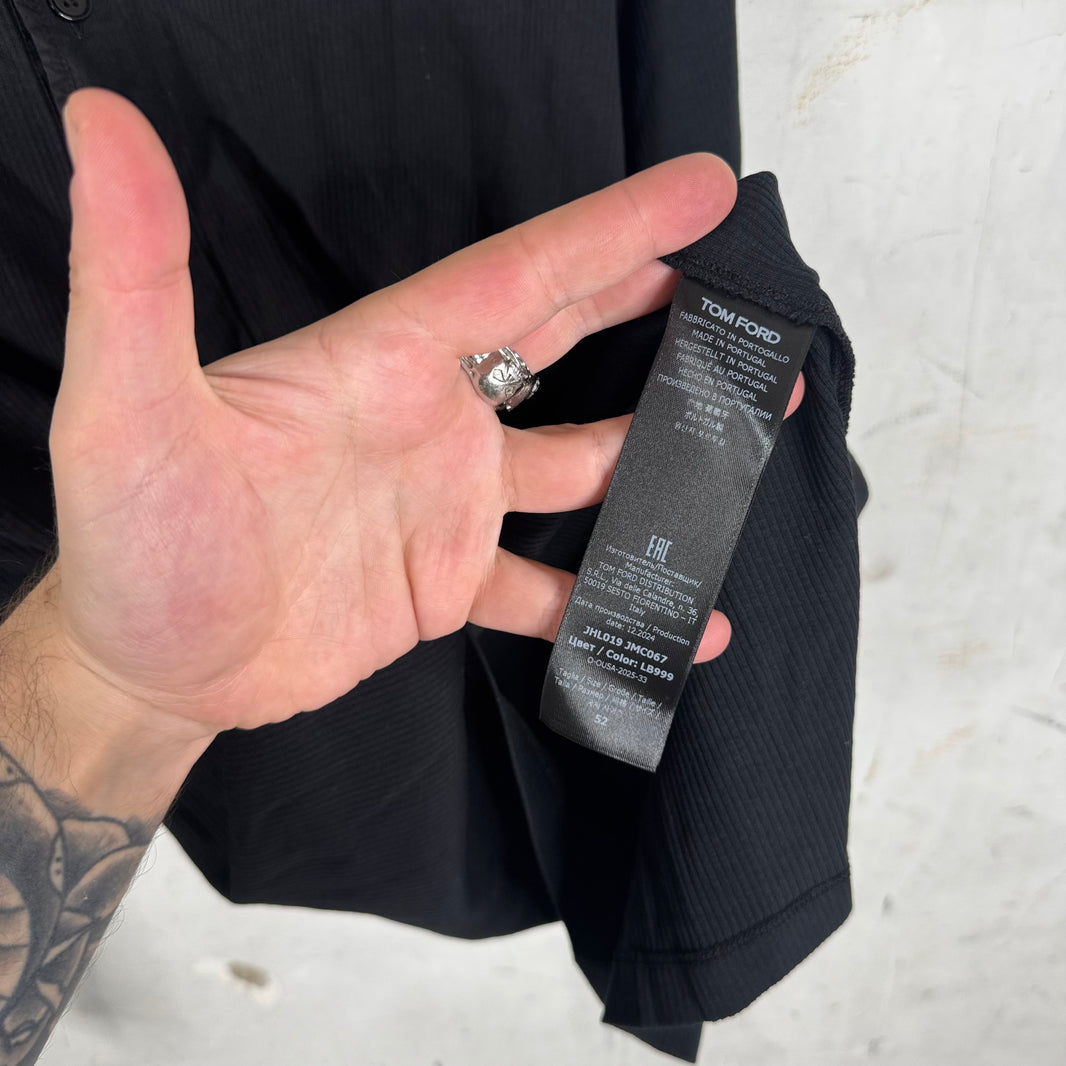 Tom Ford Black Henley LS Shirt