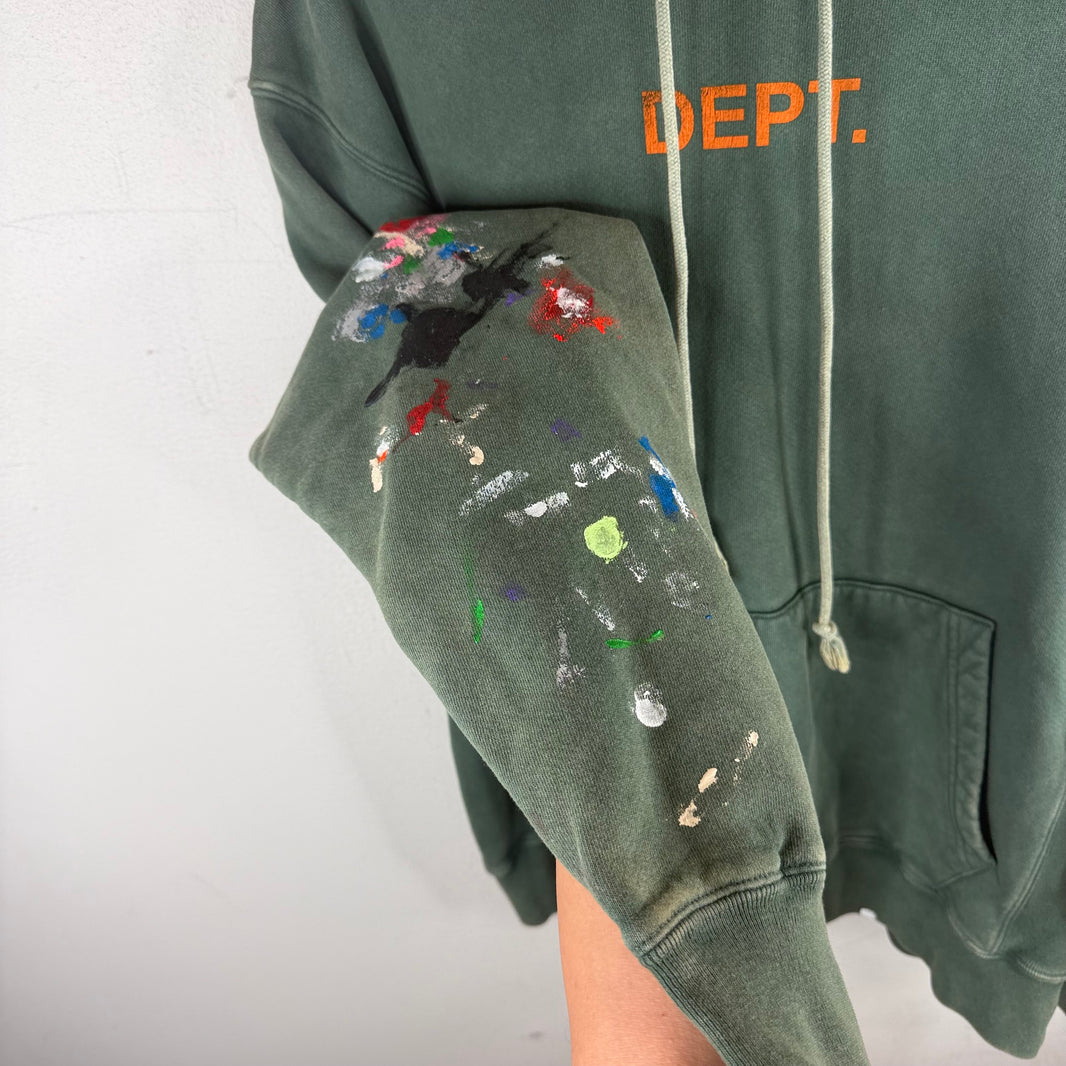 Gallery Dept Green Paint Hoodie