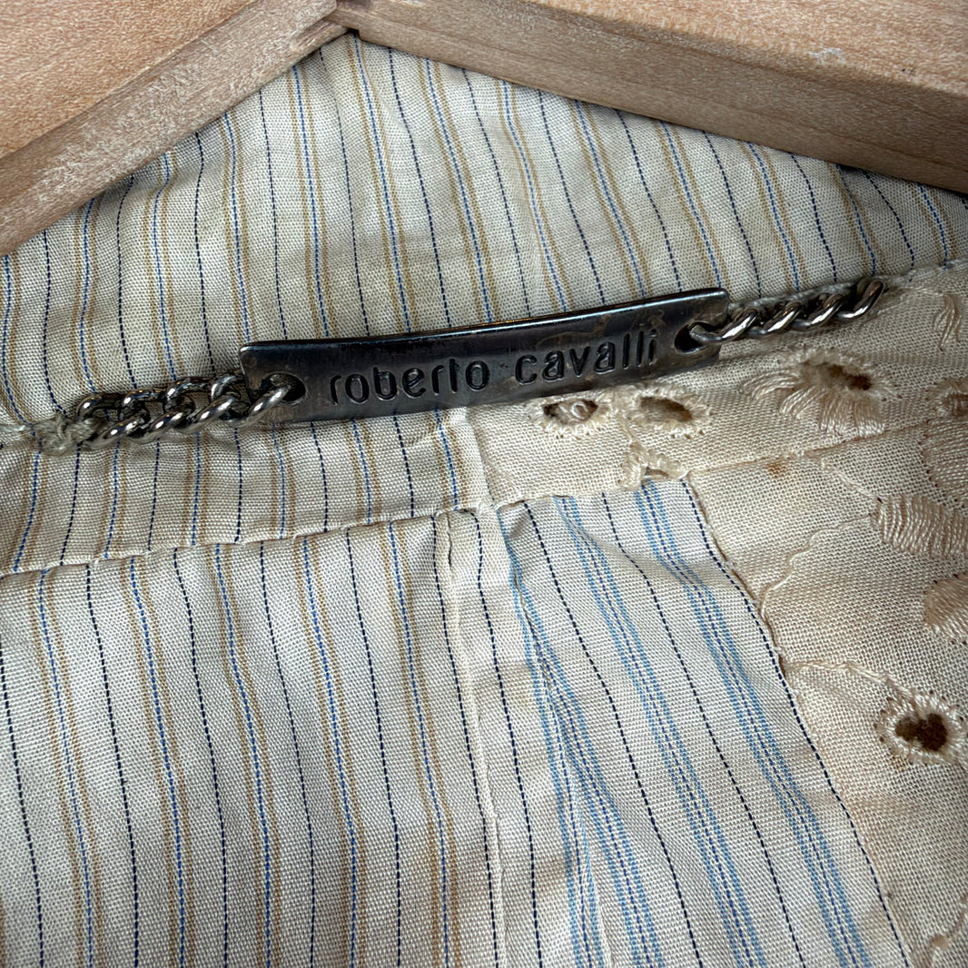 Roberto Cavalli Leather Reconstructed Leather Jacket