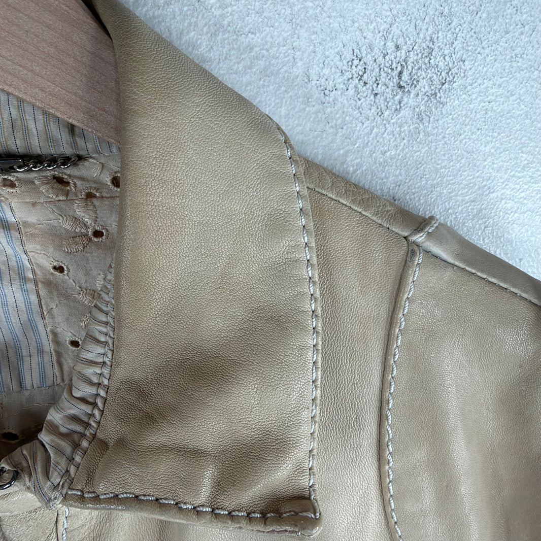 Roberto Cavalli Leather Reconstructed Leather Jacket