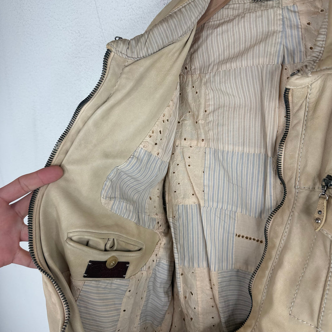 Roberto Cavalli Leather Reconstructed Leather Jacket