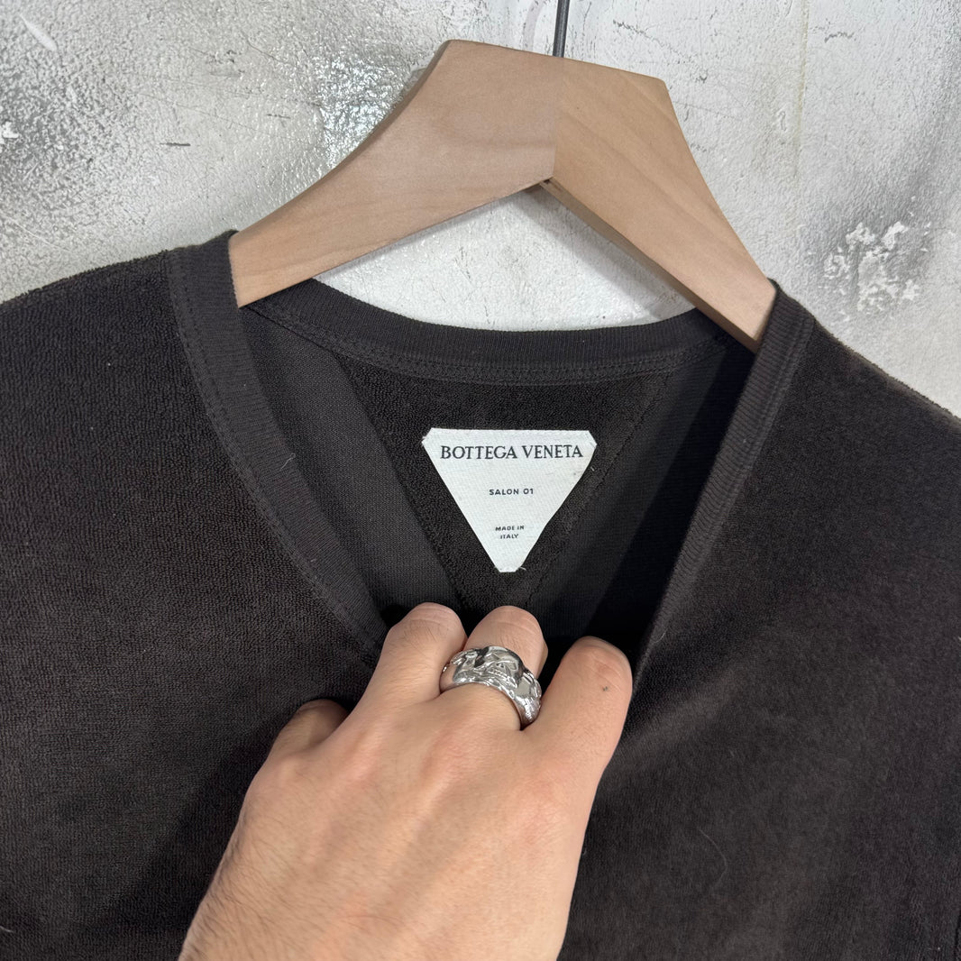 Bottega Veneta Brown Terry SS Henley