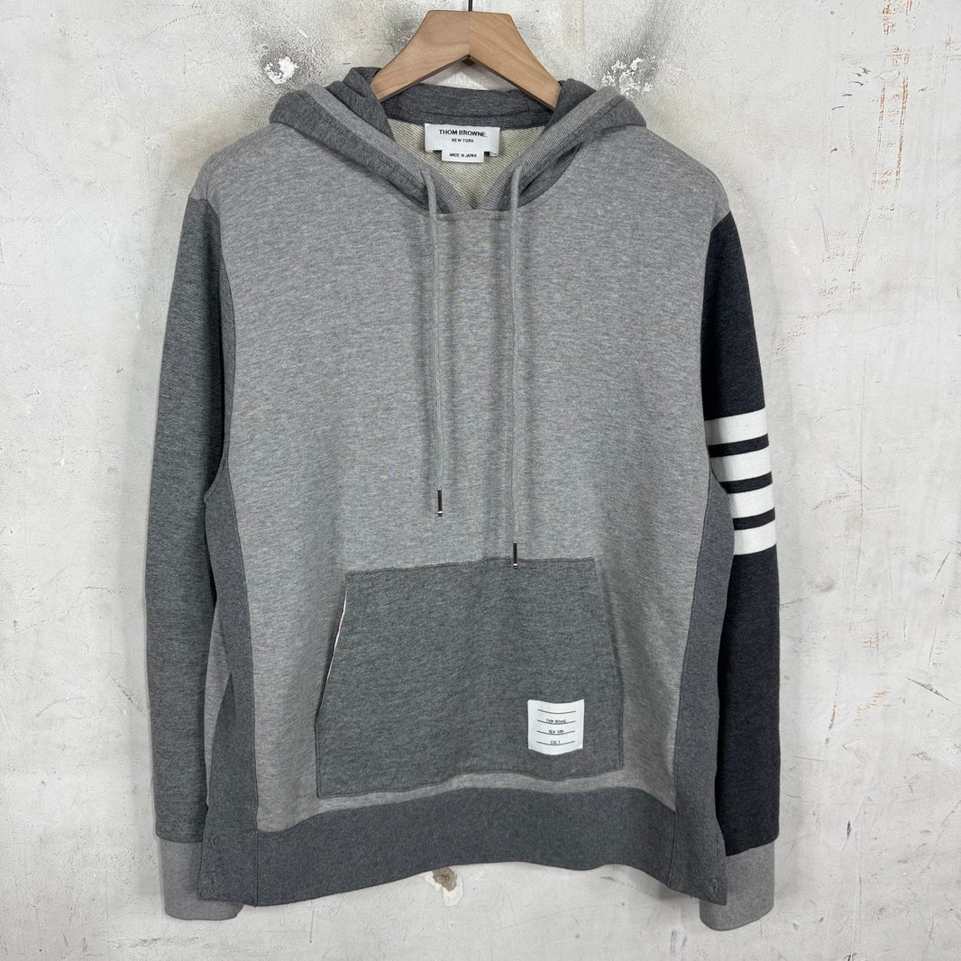 Thom Browne Tricolor Paneled Pullover Hoodie