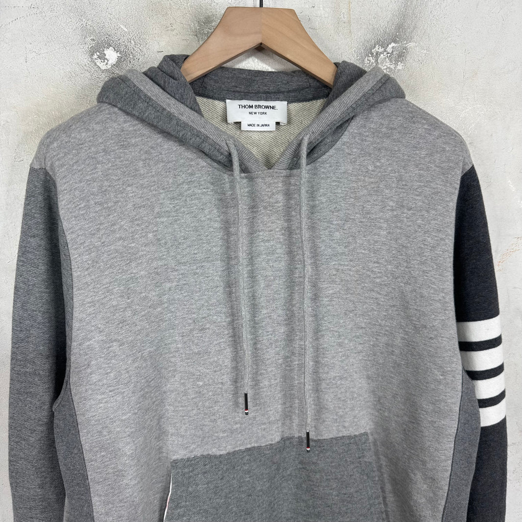 Thom Browne Tricolor Paneled Pullover Hoodie