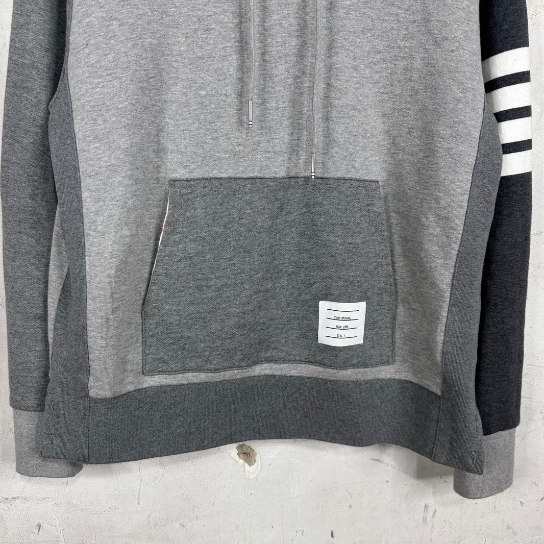 Thom Browne Tricolor Paneled Pullover Hoodie