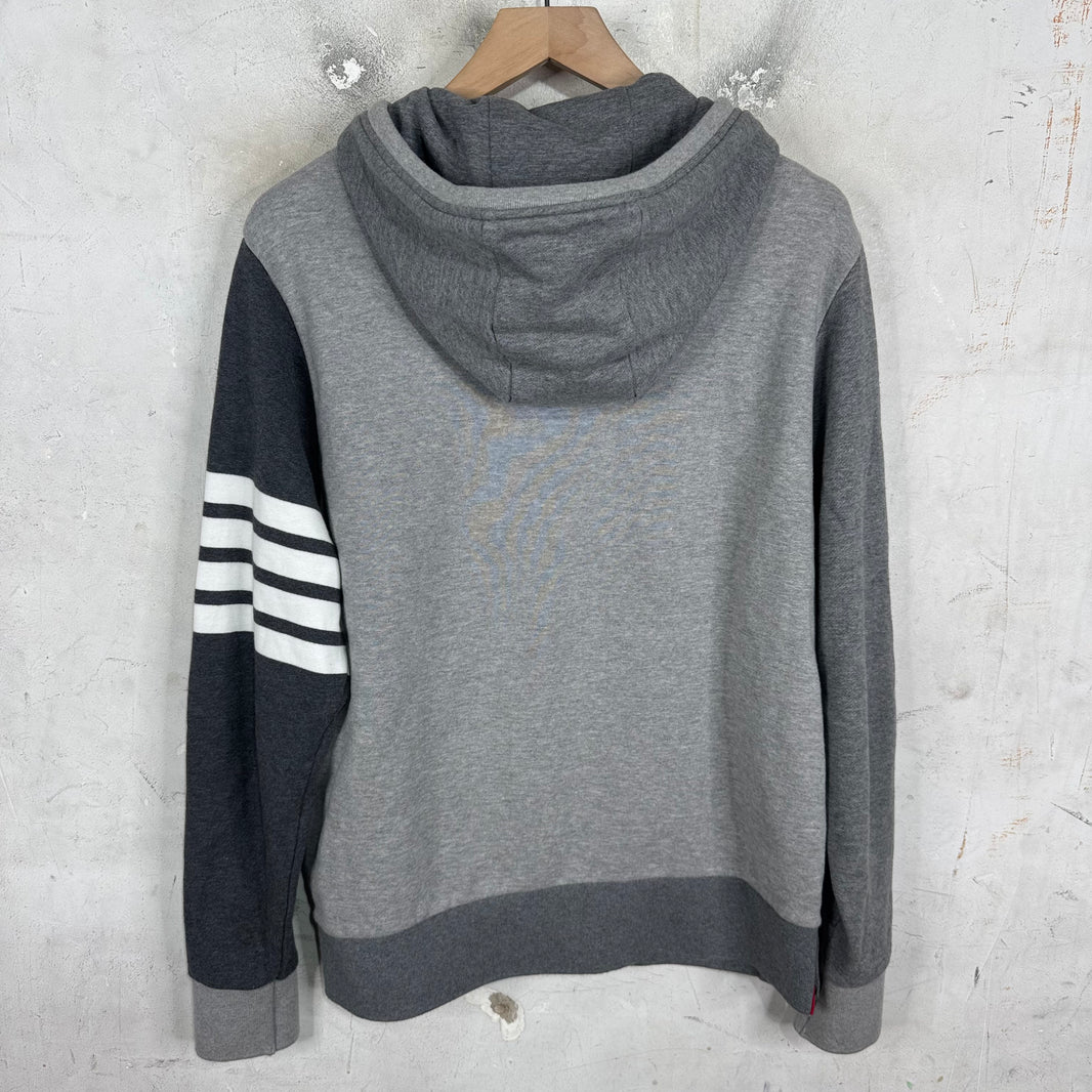 Thom Browne Tricolor Paneled Pullover Hoodie
