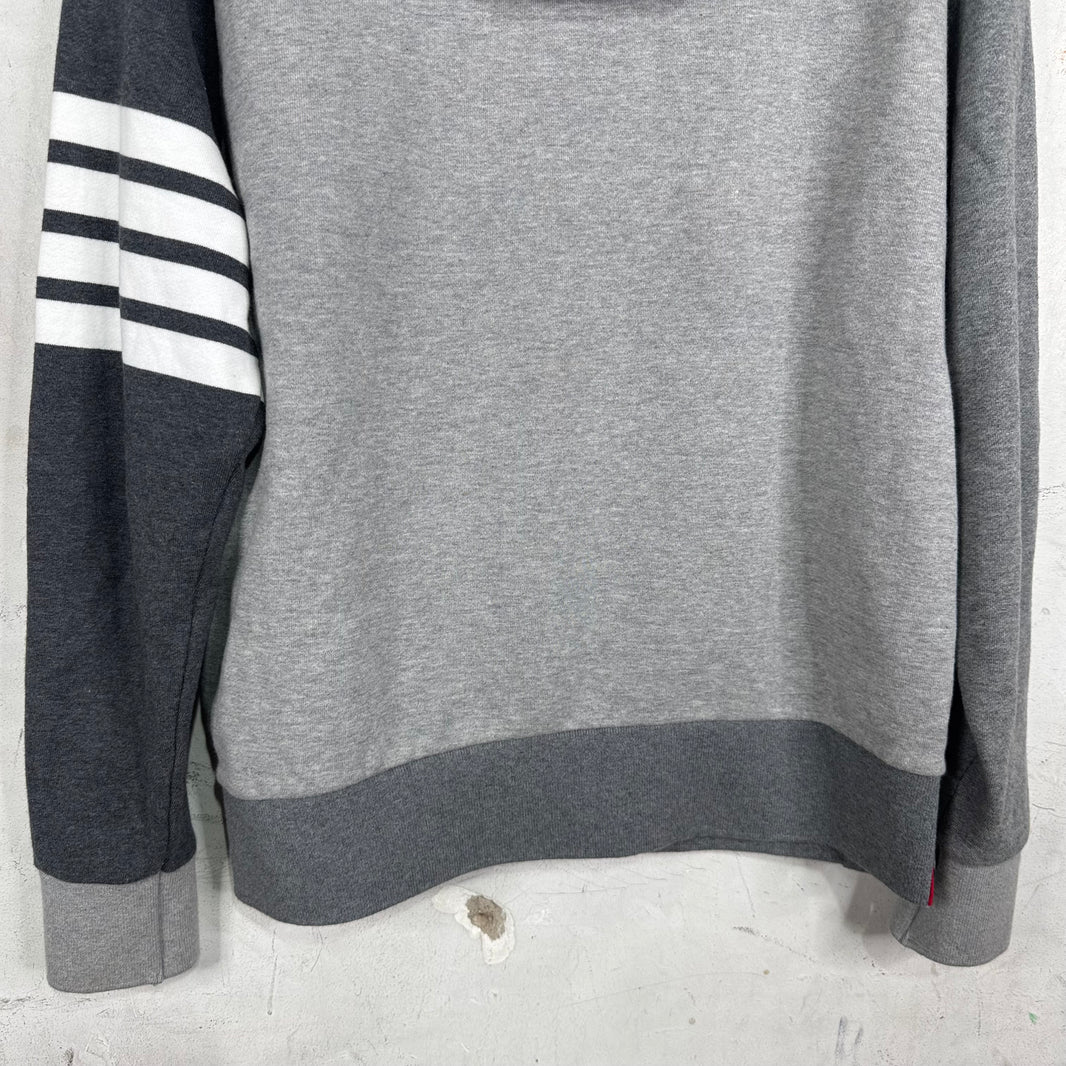 Thom Browne Tricolor Paneled Pullover Hoodie