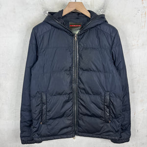 Prada Padded Nylon Leather Trimmed Jacket