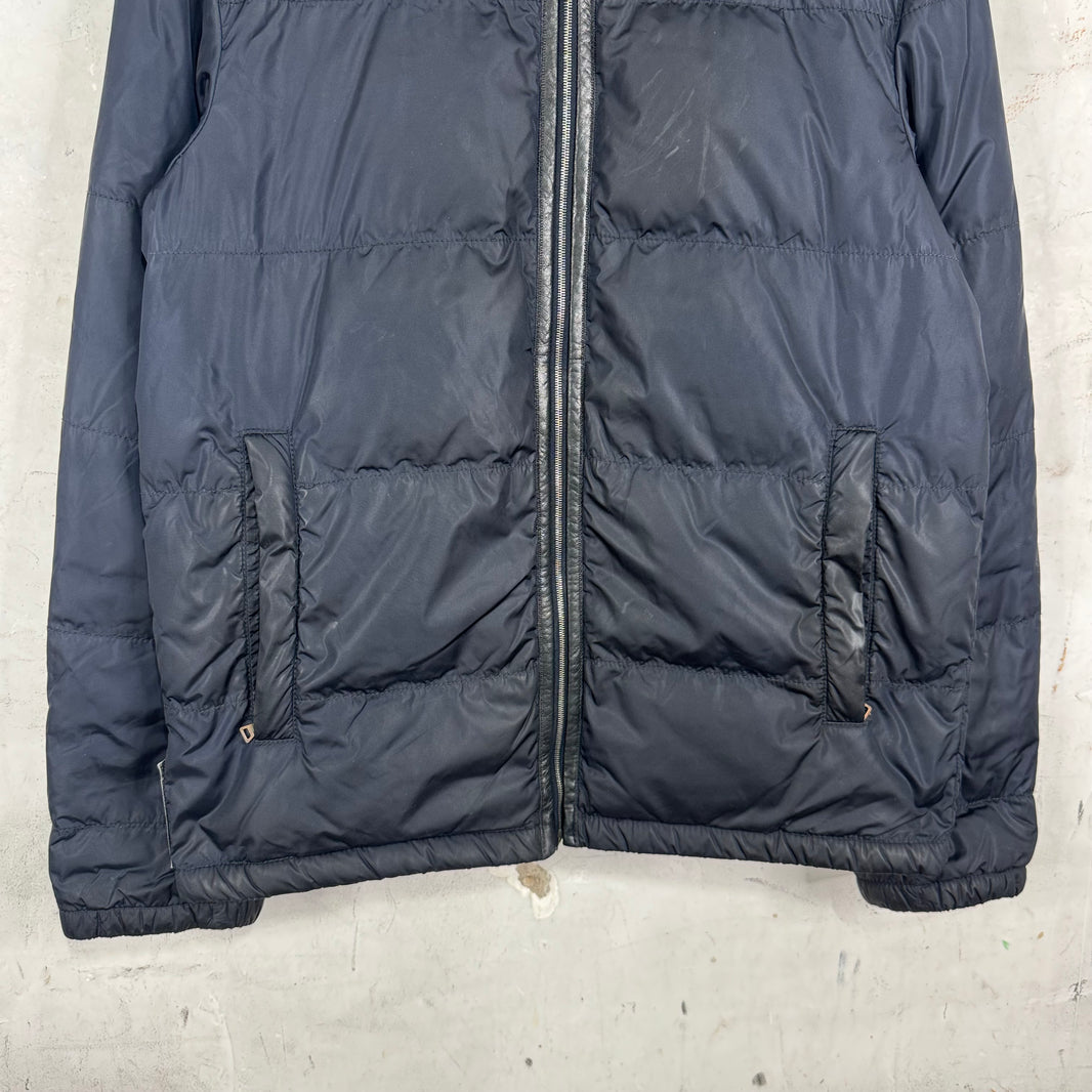 Prada Padded Nylon Leather Trimmed Jacket