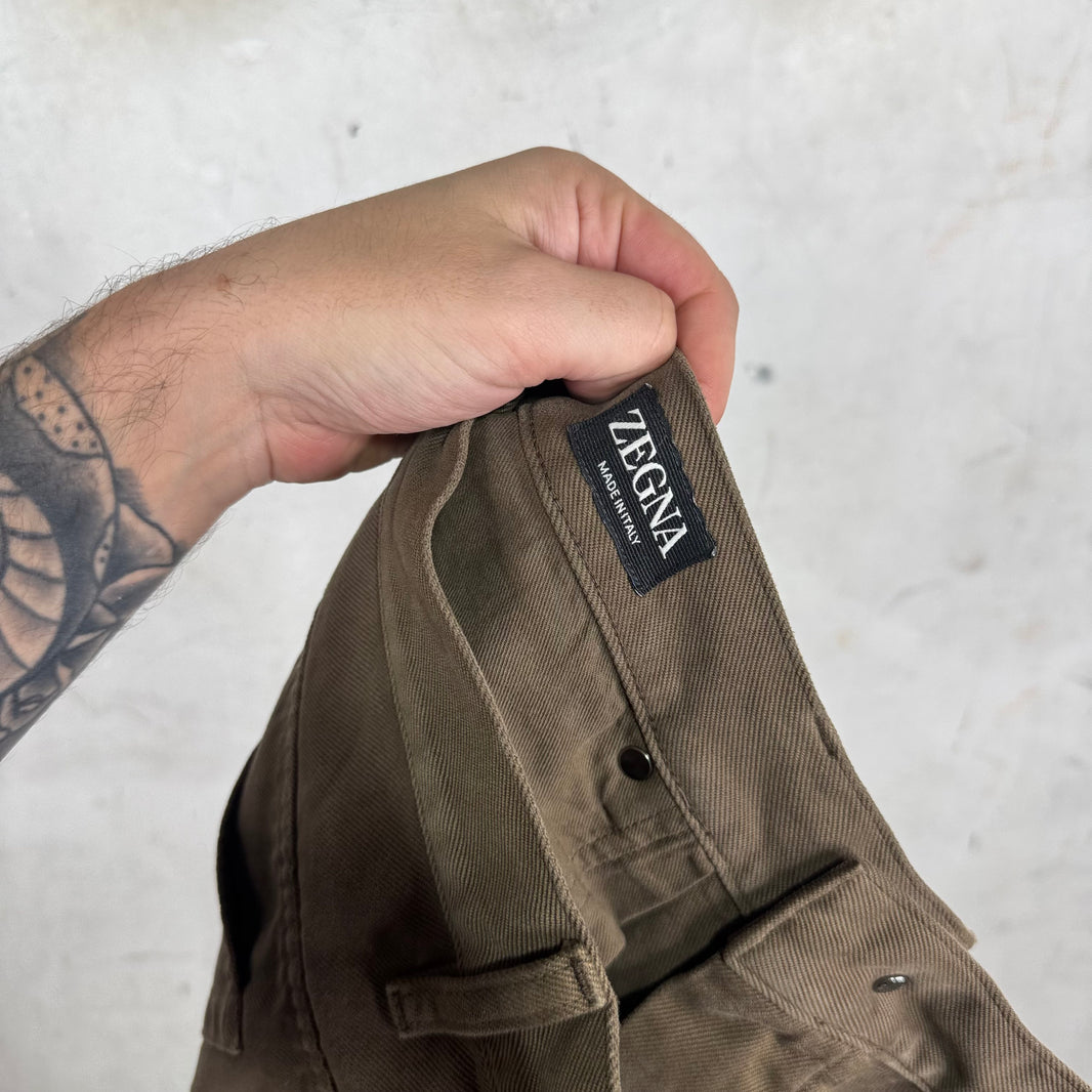 Zegna Brown Canvas Pants