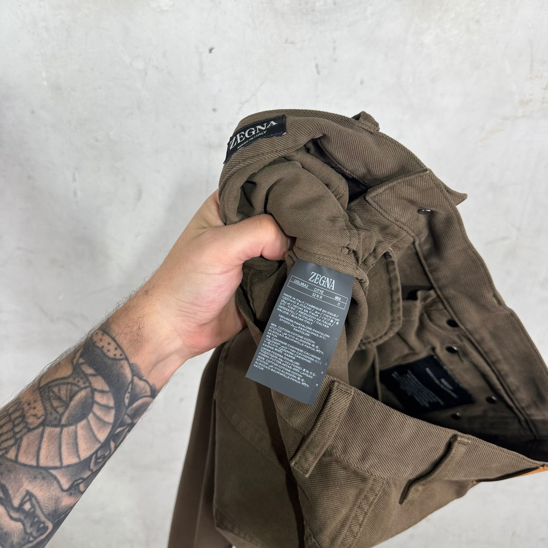 Zegna Brown Canvas Pants
