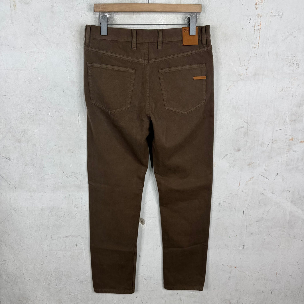 Zegna Brown Canvas Pants