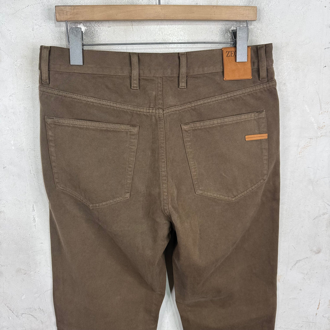 Zegna Brown Canvas Pants