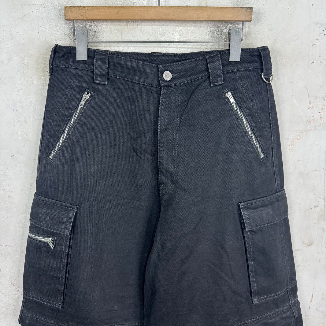 Vetements Black Denim Oversized Convertible Cargos