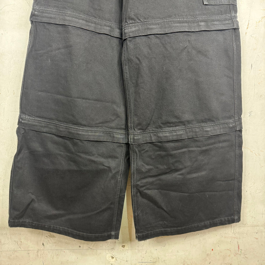 Vetements Black Denim Oversized Convertible Cargos