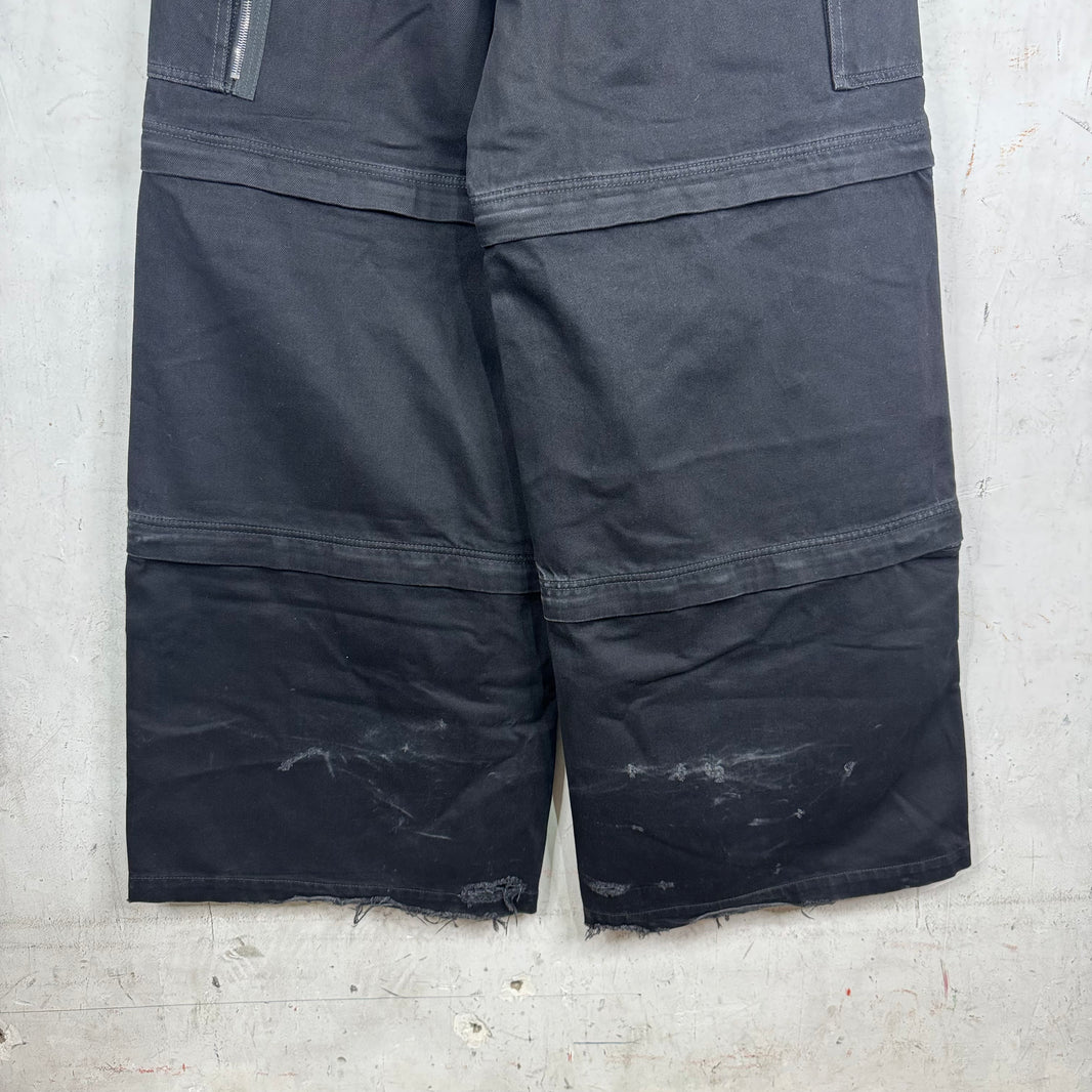 Vetements Black Denim Oversized Convertible Cargos
