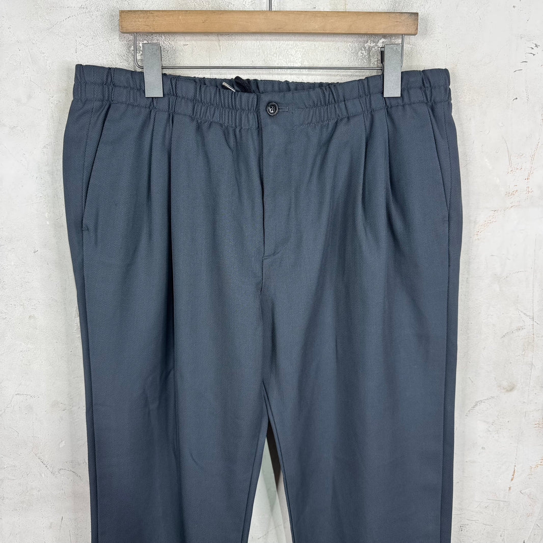 Armani Grey Textured Elastic Waisted Pants