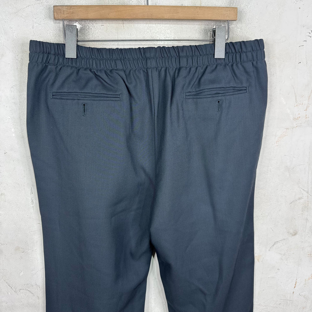 Armani Grey Textured Elastic Waisted Pants