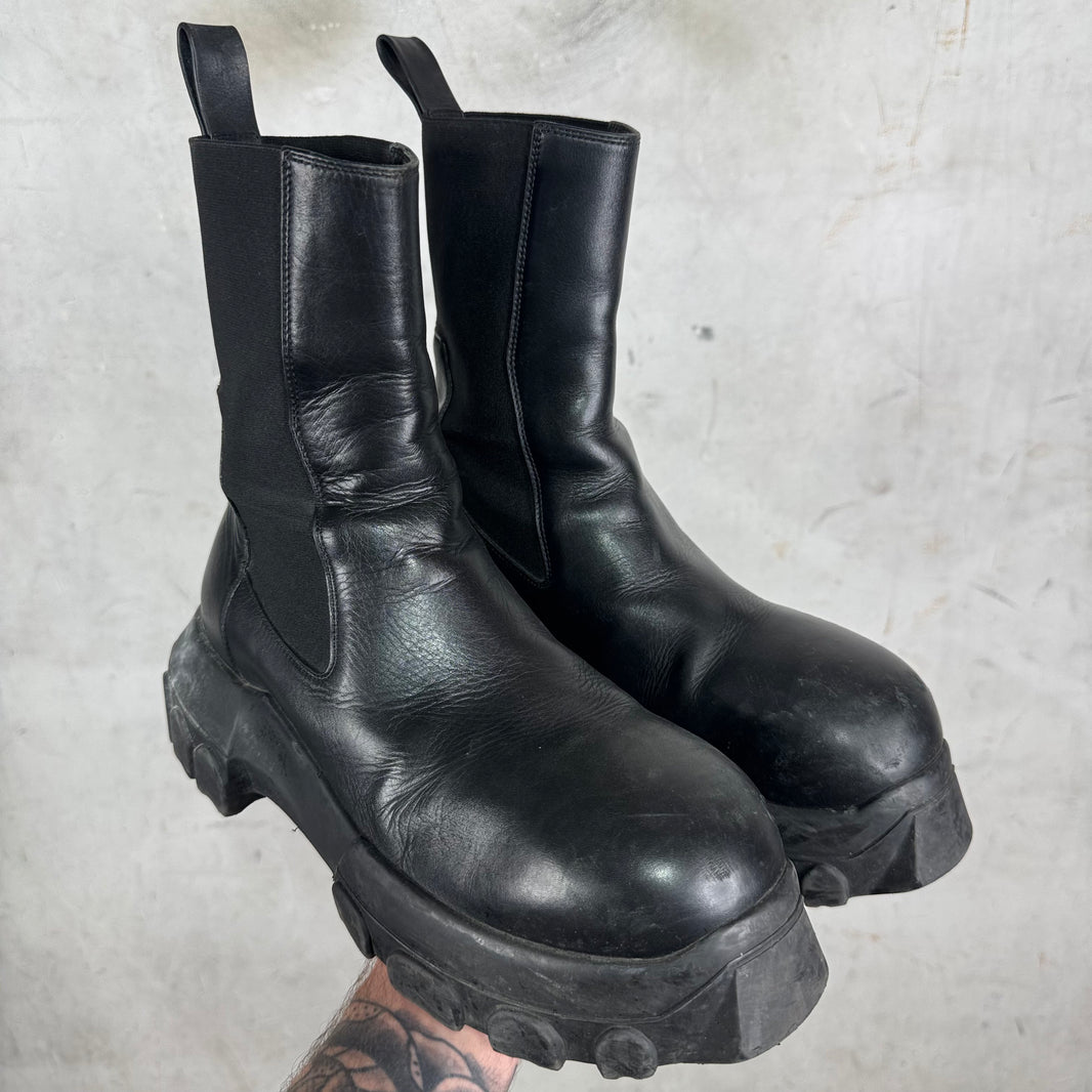 Rick Owens Leather Bozo Beatle Boots