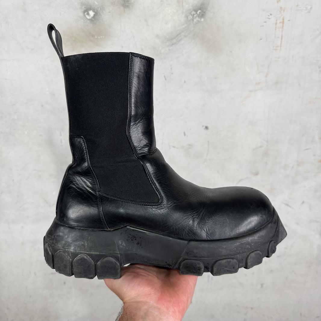 Rick Owens Leather Bozo Beatle Boots
