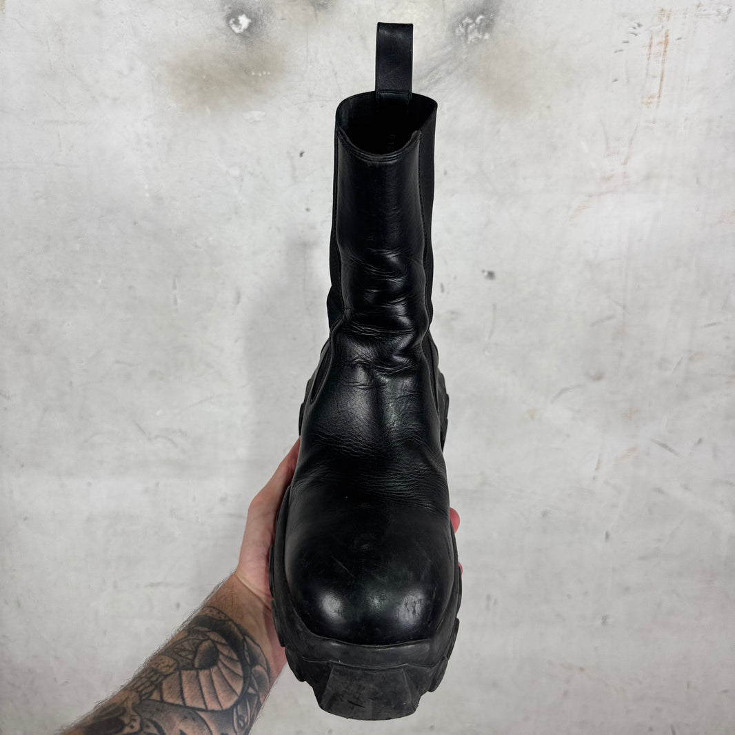 Rick Owens Leather Bozo Beatle Boots