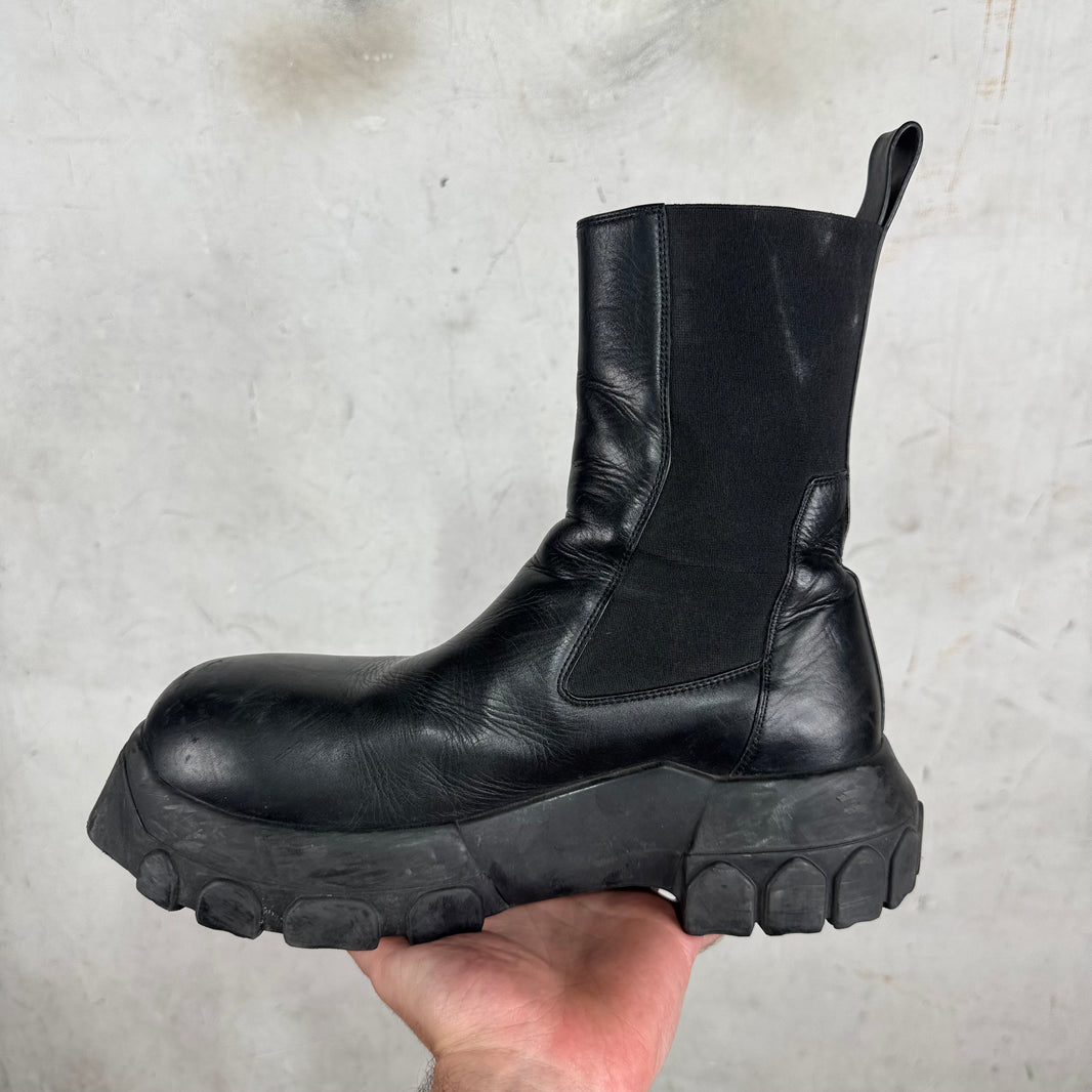 Rick Owens Leather Bozo Beatle Boots